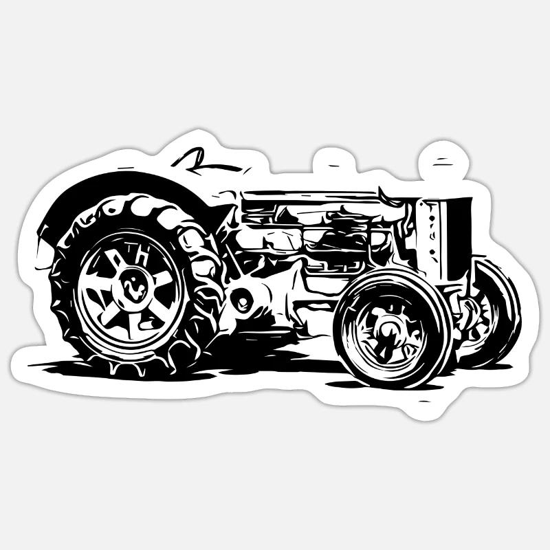 Old Model F Tractor - Sticker size S (10 x 10 cm) - white matte