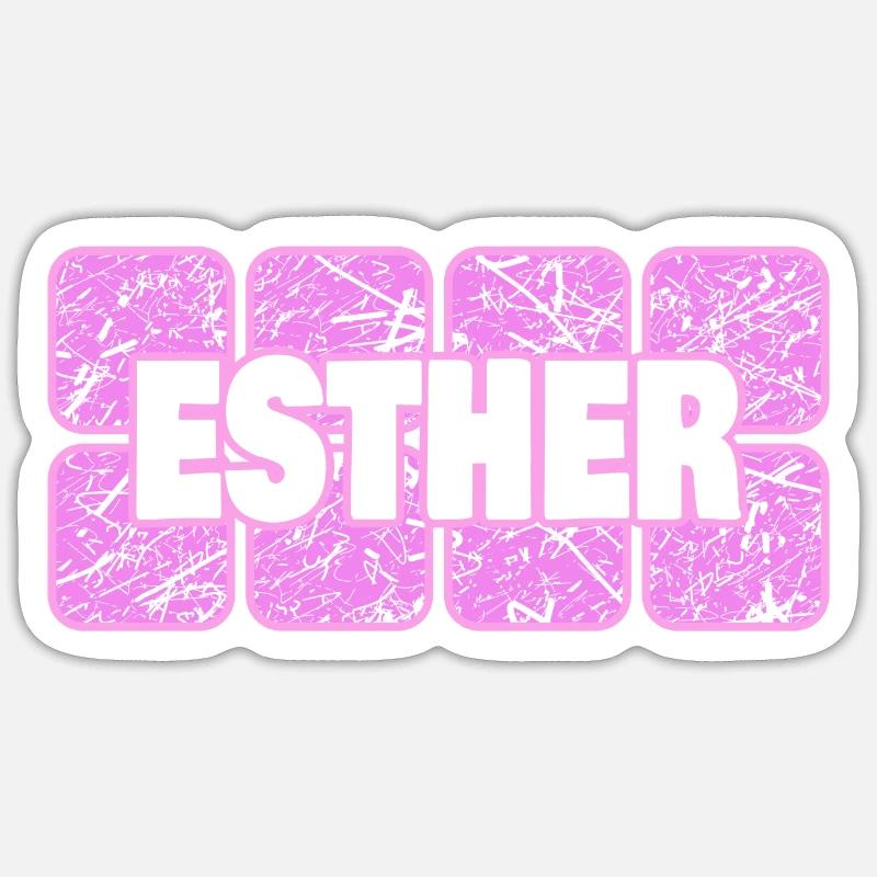 Ehefrau Esther - Sticker Größe S (10 x 10 cm) - Mattweiß