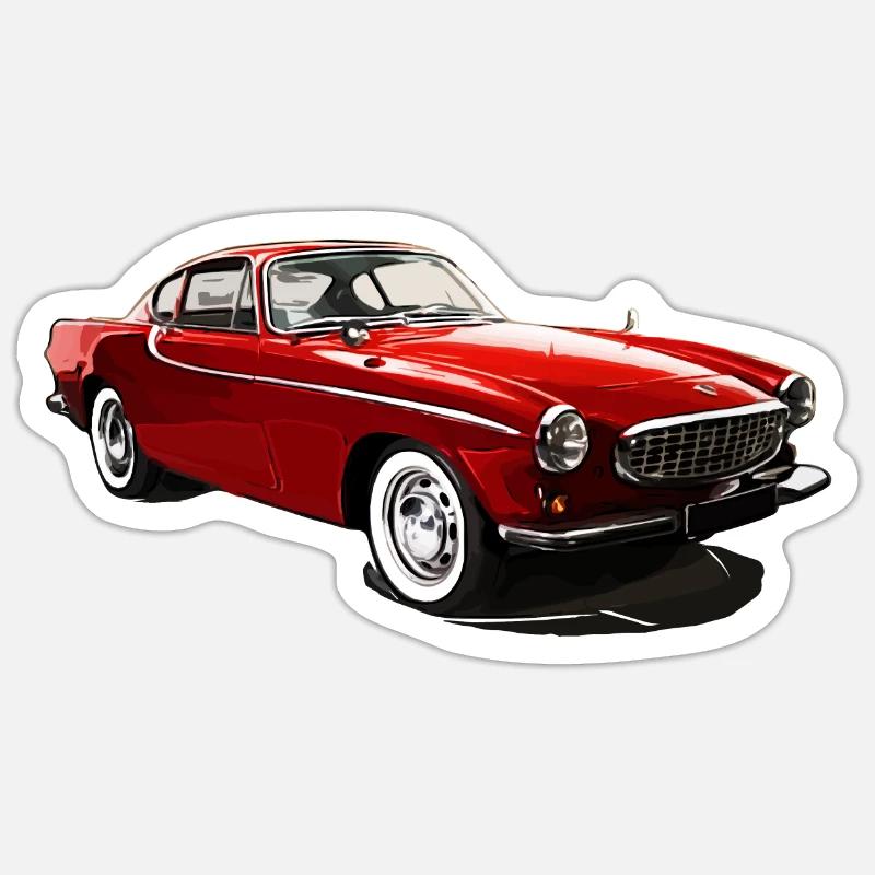 Oldtimer P1800 - Sticker Größe S (10 x 10 cm) - Mattweiß
