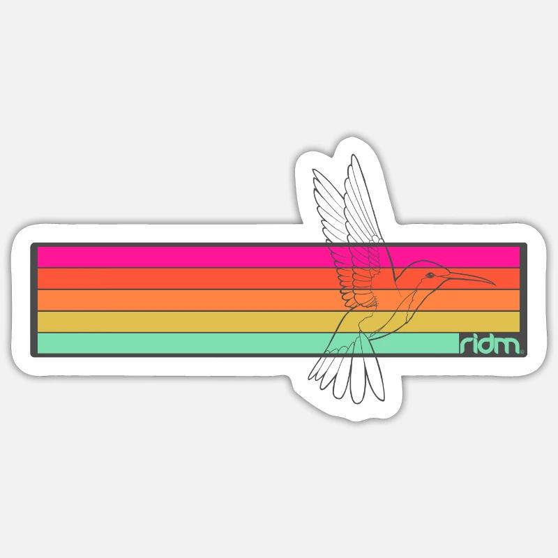 RIDM Rayures Colibri Sticker taille S (10 x 10 cm)