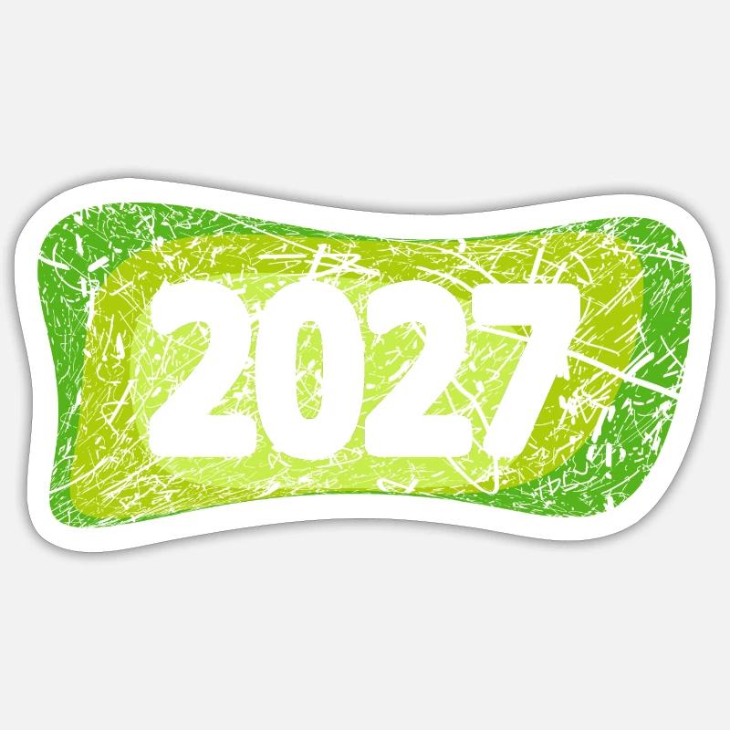 Rayures 2027 - Sticker taille S (10 x 10 cm) - blanc mat