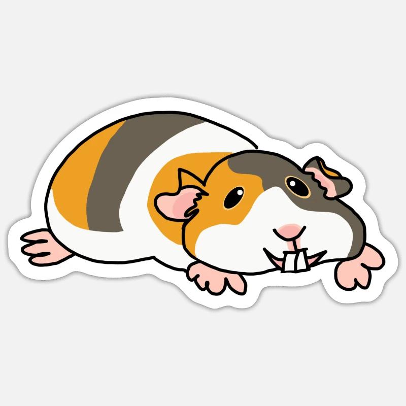 Cobaye - Sticker taille S (10 x 10 cm) - blanc mat