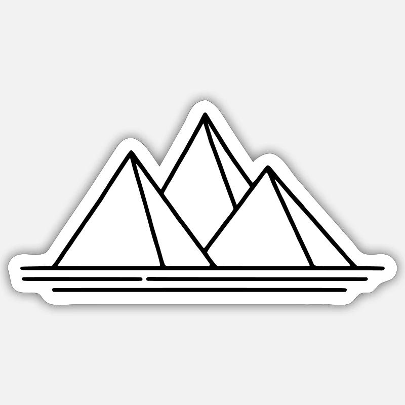 Pyramiden - Sticker Größe S (10 x 10 cm) - Mattweiß