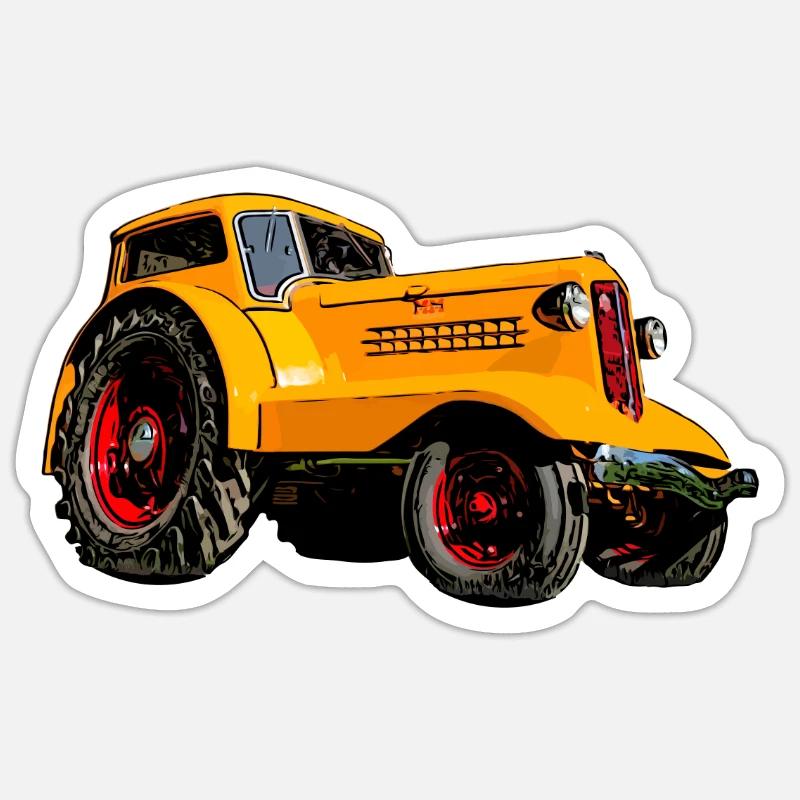 UDLX Tractor - Sticker size S (10 x 10 cm) - white matte