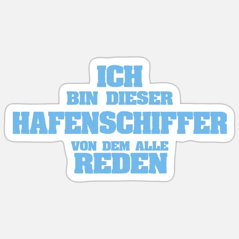 Beruf Hafenschiffer - Sticker Größe S (10 x 10 cm) - Mattweiß