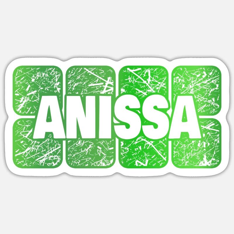 Anissa comme prénom - Sticker taille S (10 x 10 cm) - blanc mat