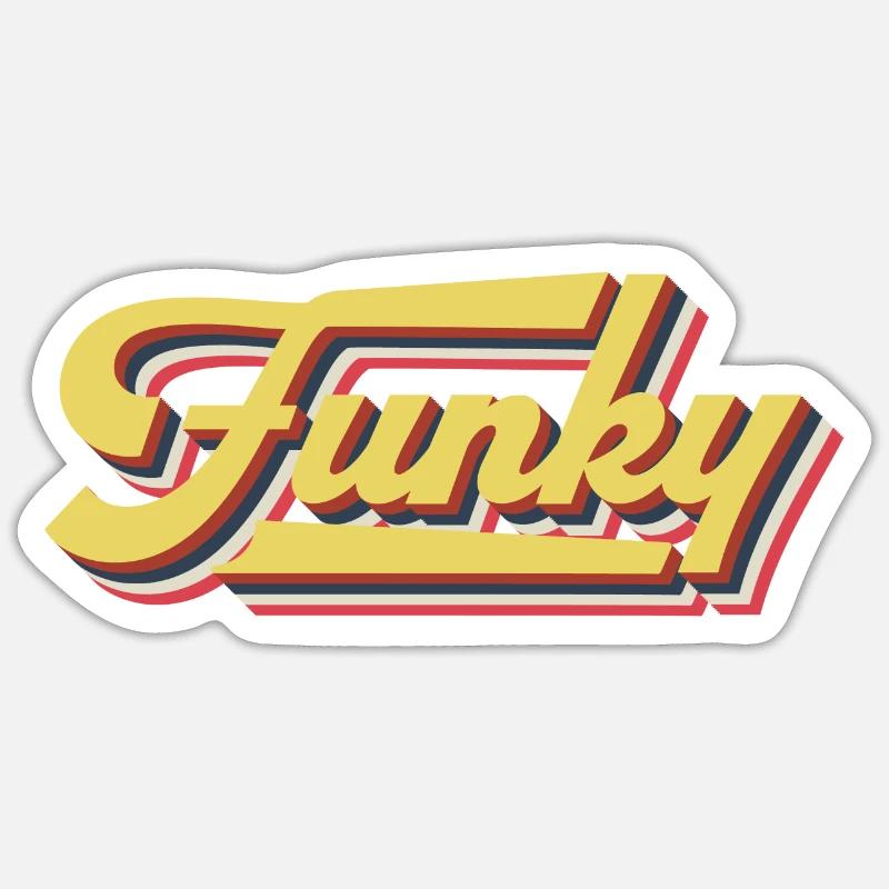 Funky Retro Sticker size S (10 x 10 cm)