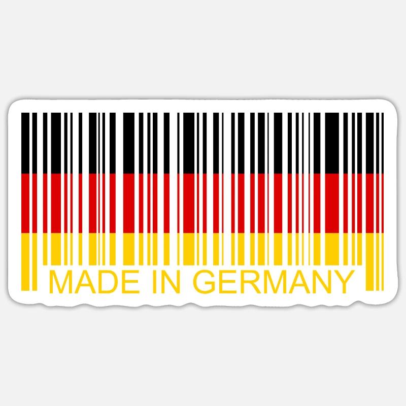 Barcode Made in Germany - Sticker Größe S (10 x 10 cm) - Mattweiß