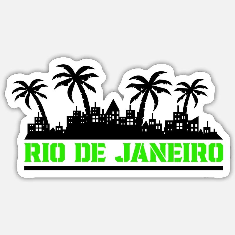 Rio de Janeiro - Sticker taille S (10 x 10 cm) - blanc mat