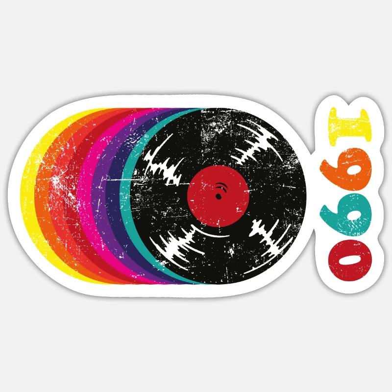 Millésime 1990 - Sticker taille S (10 x 10 cm) - blanc mat