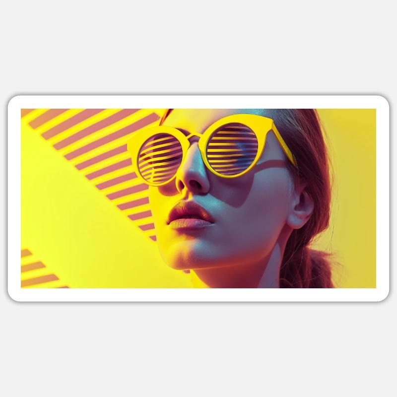 Sommer-Reflexionen - Sticker Größe S (10 x 10 cm) - Mattweiß