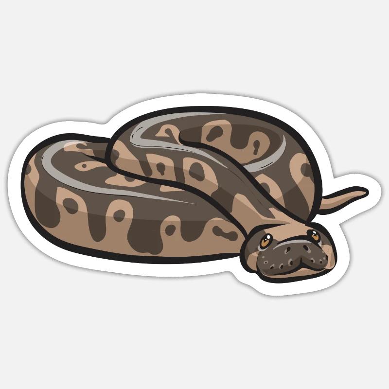 Ball Python Schlange Königspython - Sticker Größe S (10 x 10 cm) - Mattweiß