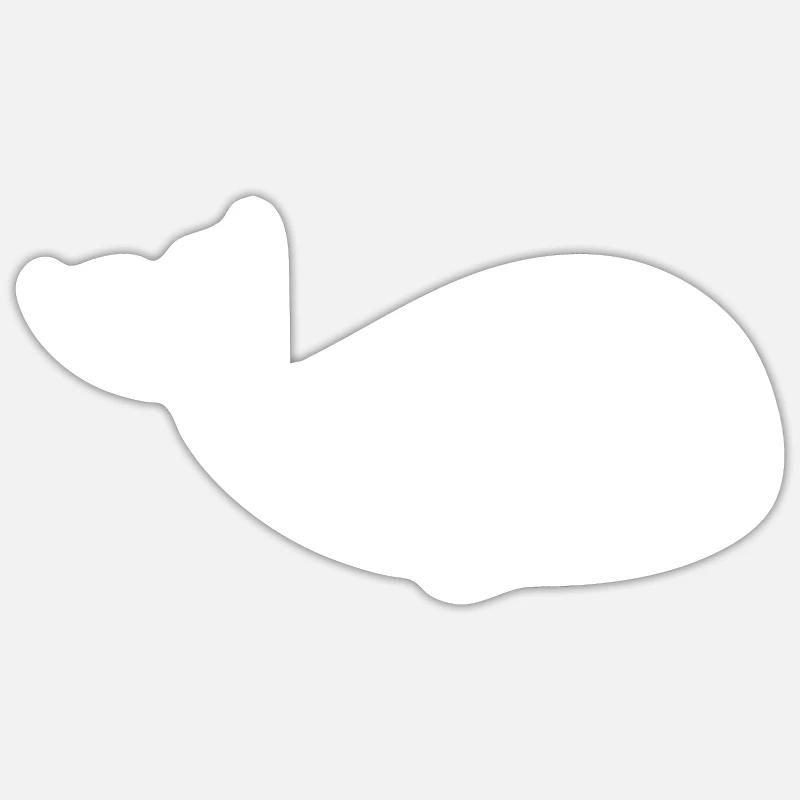 Bébé baleine - Sticker taille S (10 x 10 cm) - blanc mat