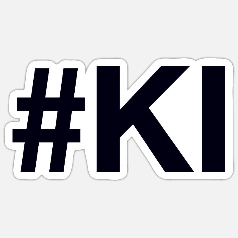 KI künstliche Intelligenz Artificial Intelligence - Sticker Größe S (10 x 10 cm) - Mattweiß