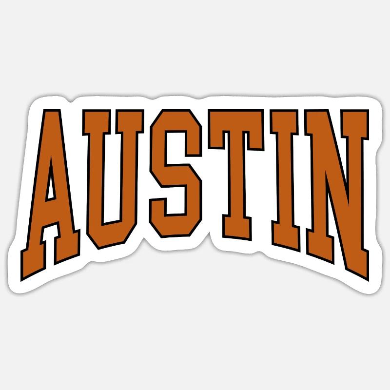 Austin - Sticker Größe S (10 x 10 cm) - Mattweiß