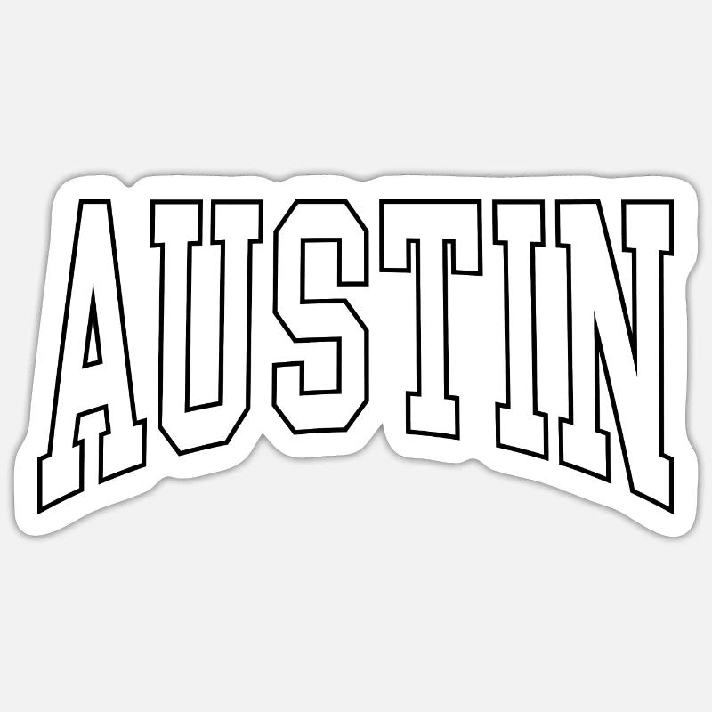 Austin - Sticker Größe S (10 x 10 cm) - Mattweiß