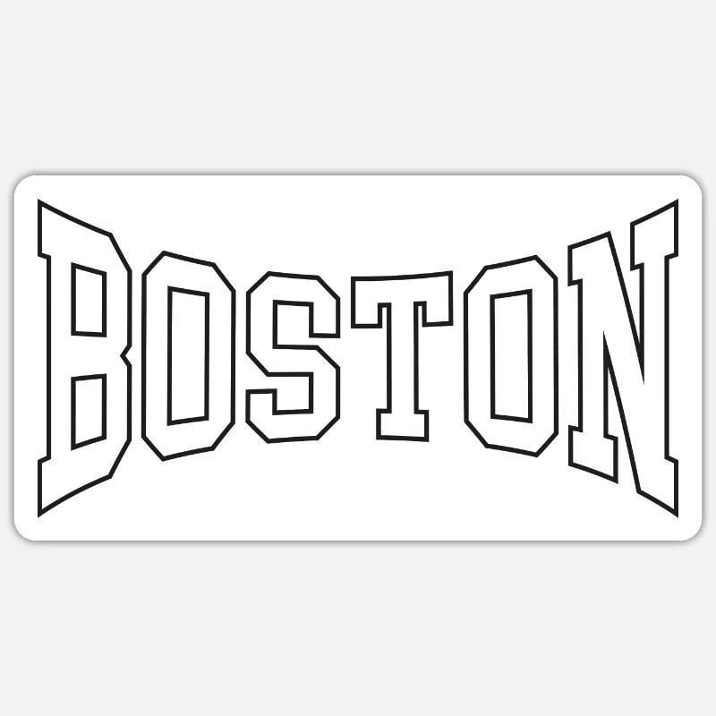 Boston - Sticker taille S (10 x 10 cm) - blanc mat