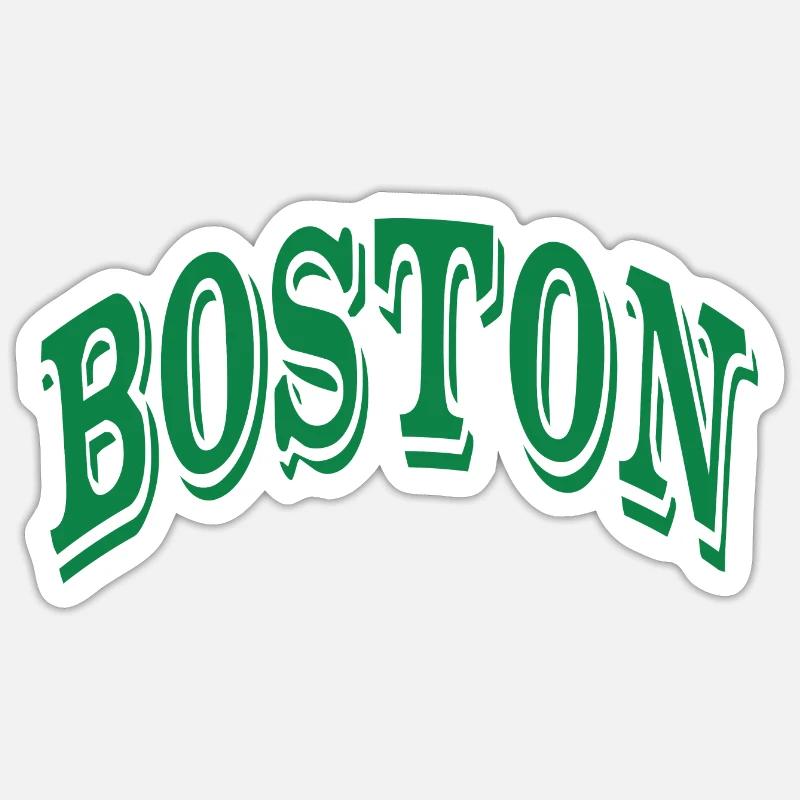 Boston - Sticker taille S (10 x 10 cm) - blanc mat