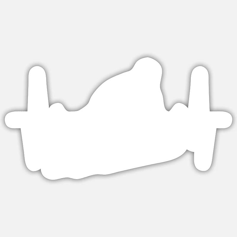 Skiing Skiing Man Pulse Frequency - Sticker size S (10 x 10 cm) - white matte