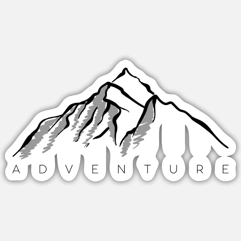 Graue Bergsilhouette - Sticker Größe S (10 x 10 cm) - Mattweiß