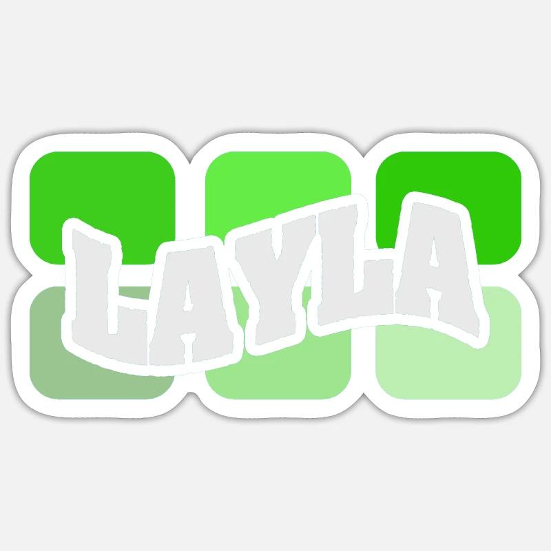 Nom : Layla - Sticker taille S (10 x 10 cm) - blanc mat