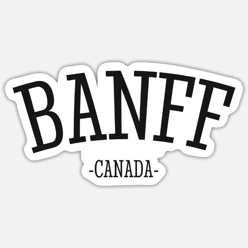Banff - Canada - Kanada - Sticker taille S (10 x 10 cm) - blanc mat