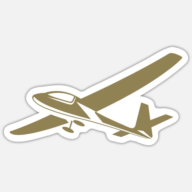 Glider Pilot Silhouette Minimalist - Sticker size S (10 x 10 cm) - white matte