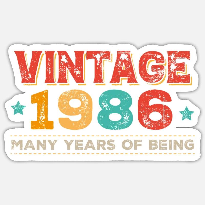 Millésime 1986 - Sticker taille S (10 x 10 cm) - blanc mat