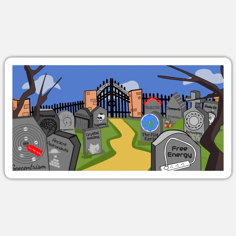 Cemetery of Pseudoscience - Sticker size S (10 x 10 cm) - white matte