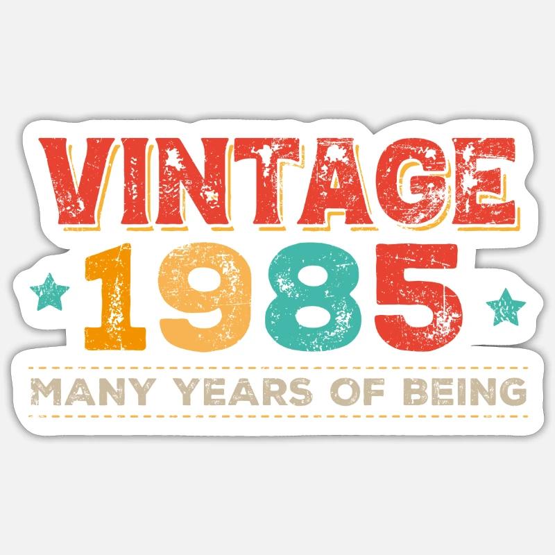 Millésime 1985 - Sticker taille S (10 x 10 cm) - blanc mat