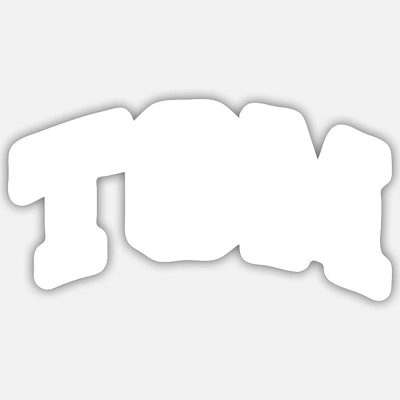 Tom - Sticker taille S (10 x 10 cm) - blanc mat