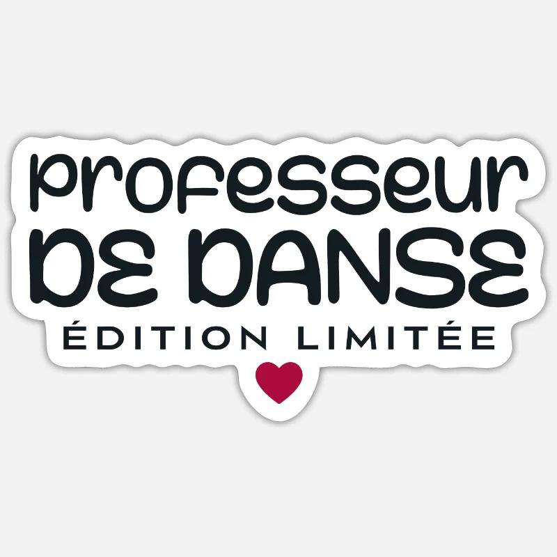 Professeur de danse - Sticker taille S (10 x 10 cm) - blanc mat