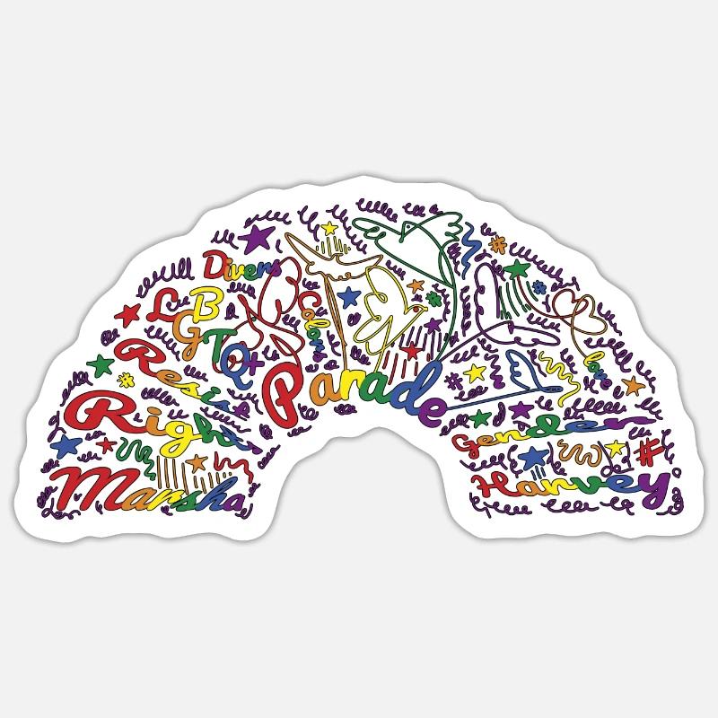 Pride (Marche des fiertés) - Sticker taille S (10 x 10 cm) - blanc mat