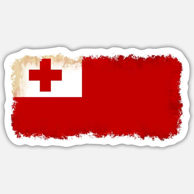 Tonga als Tonga - Sticker Größe S (10 x 10 cm) - Mattweiß