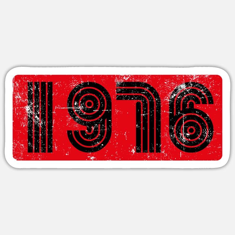 Millésime 1976 - Sticker taille S (10 x 10 cm) - blanc mat