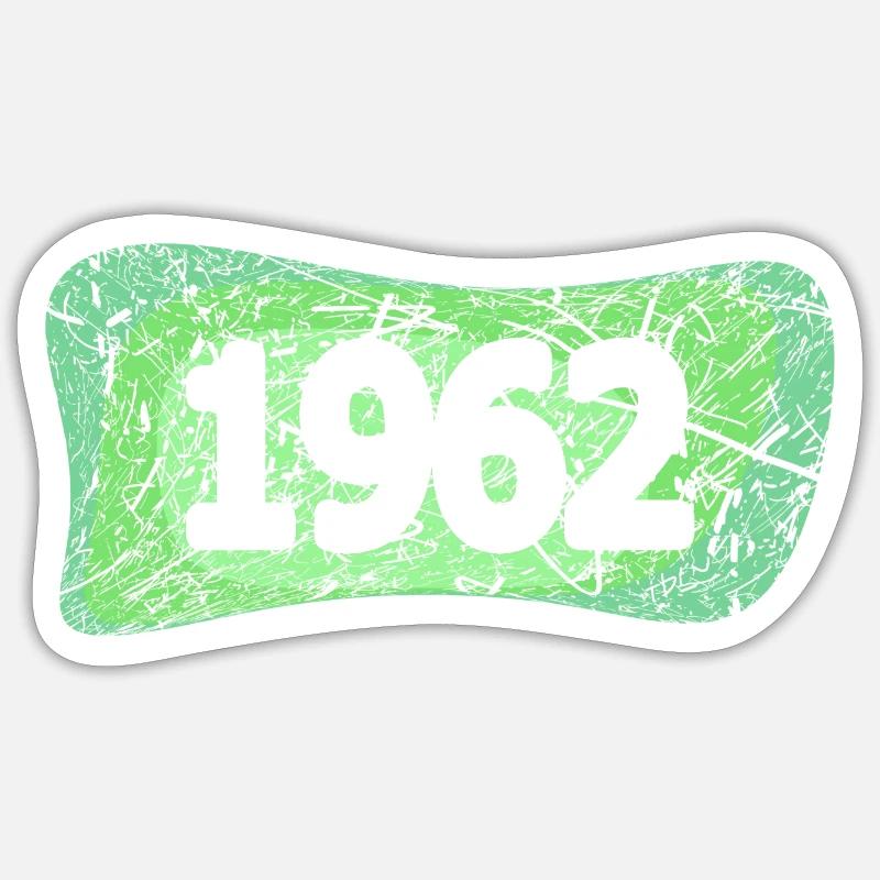 1962 - Sticker taille S (10 x 10 cm) - blanc mat