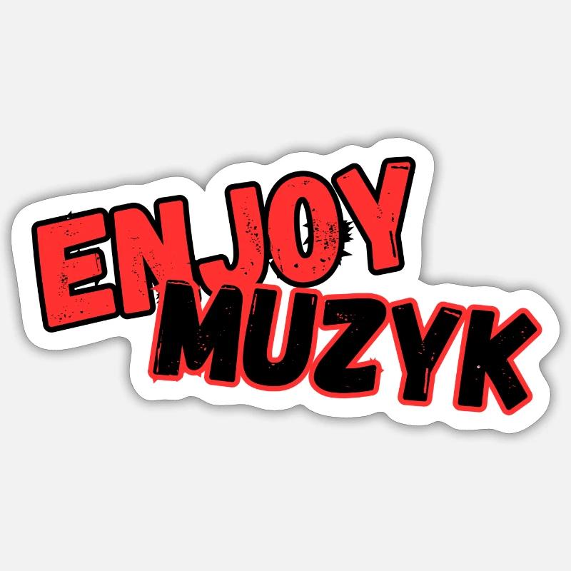 enjoy muzyk - Sticker taille S (10 x 10 cm) - blanc mat