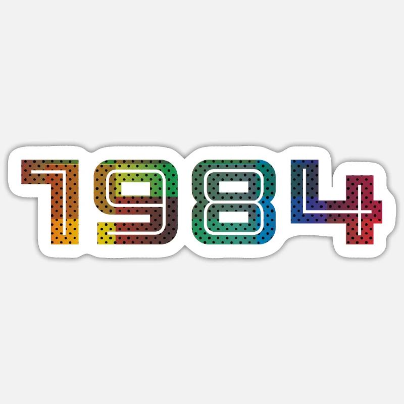 Millésime 1984 - Sticker taille S (10 x 10 cm) - blanc mat
