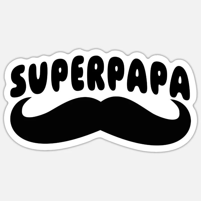 Super Daddy mit Schnurrbart Sticker Größe S (10 x 10 cm)