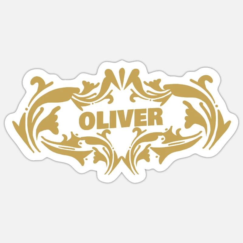 Name: Oliver - Sticker size S (10 x 10 cm) - white matte