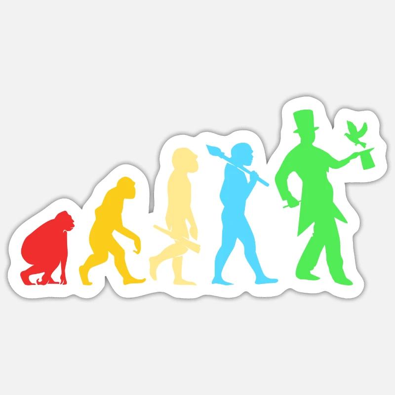 Wizard Magic Magician Evolution - Sticker size S (10 x 10 cm) - white matte
