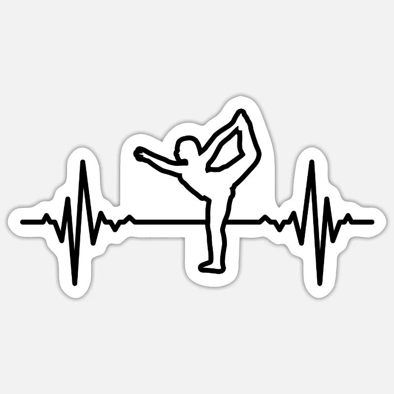 Yogini Herzfrequenz - Sticker Größe S (10 x 10 cm) - Mattweiß