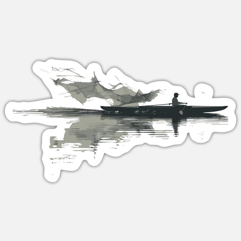 Rameur - Sticker taille S (10 x 10 cm) - blanc mat