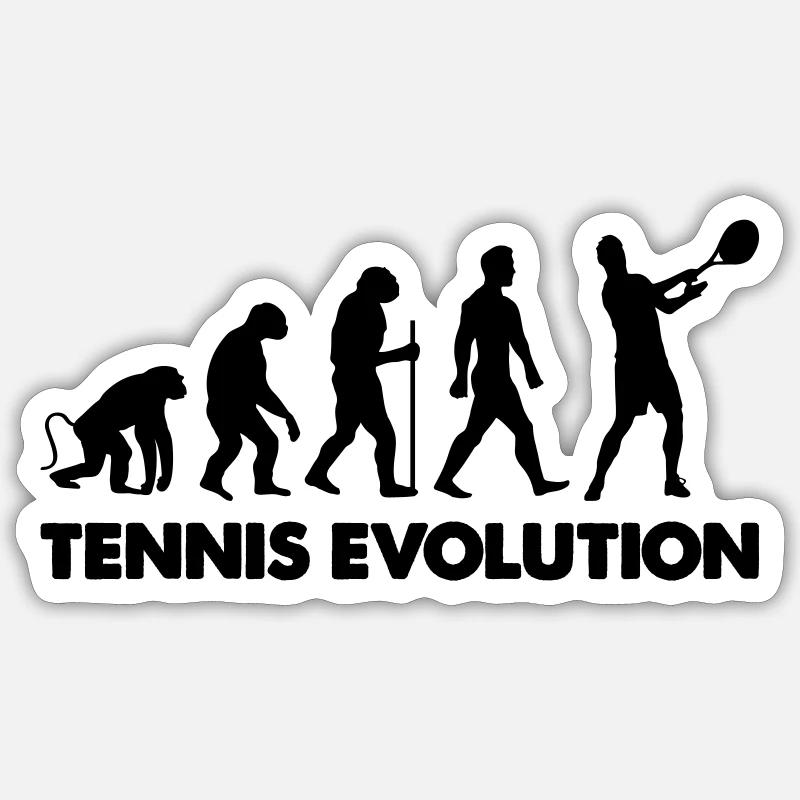 tennis evolution - Sticker Größe S (10 x 10 cm) - Mattweiß