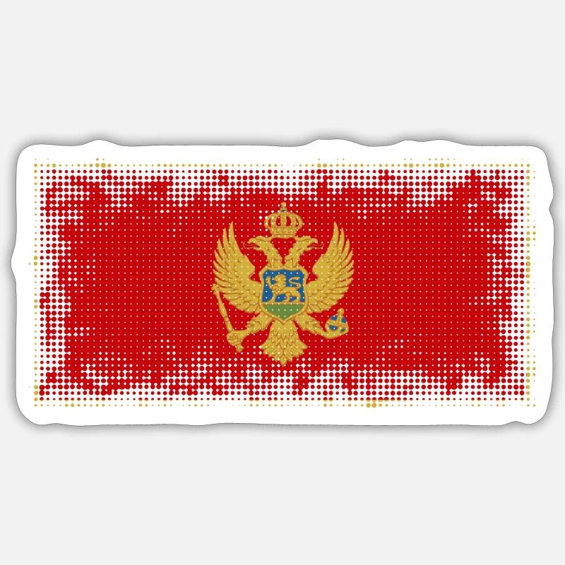 Monténégro comme Monténégro - Sticker taille S (10 x 10 cm) - blanc mat