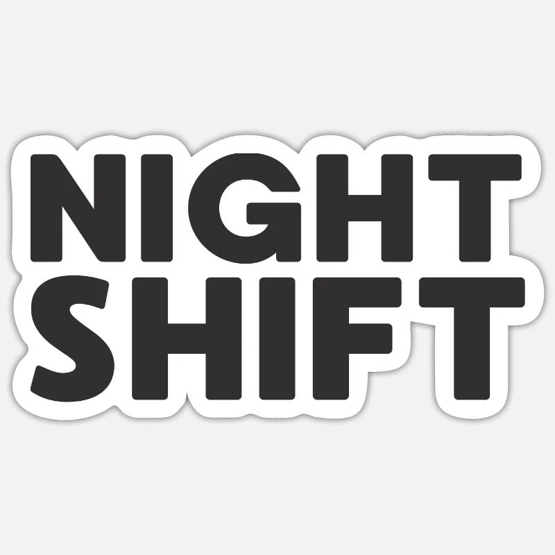 ÉQUIPE DE NUIT - Sticker taille S (10 x 10 cm) - blanc mat
