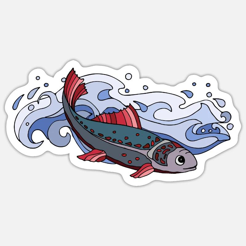 Fish - Sticker size S (10 x 10 cm) - white matte