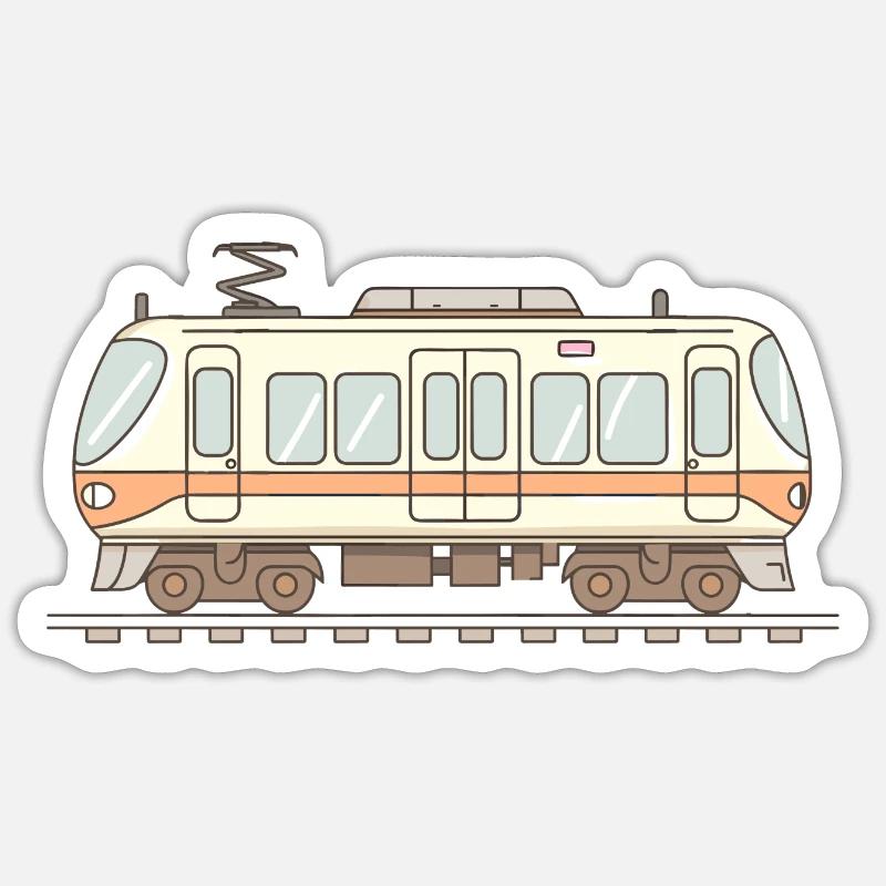 Eisenbahn Comic Look - Sticker Größe S (10 x 10 cm) - Mattweiß