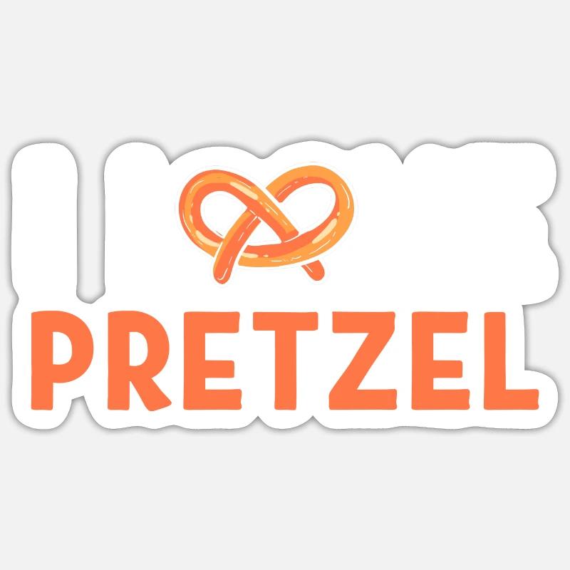 bretzel - Sticker taille S (10 x 10 cm) - blanc mat
