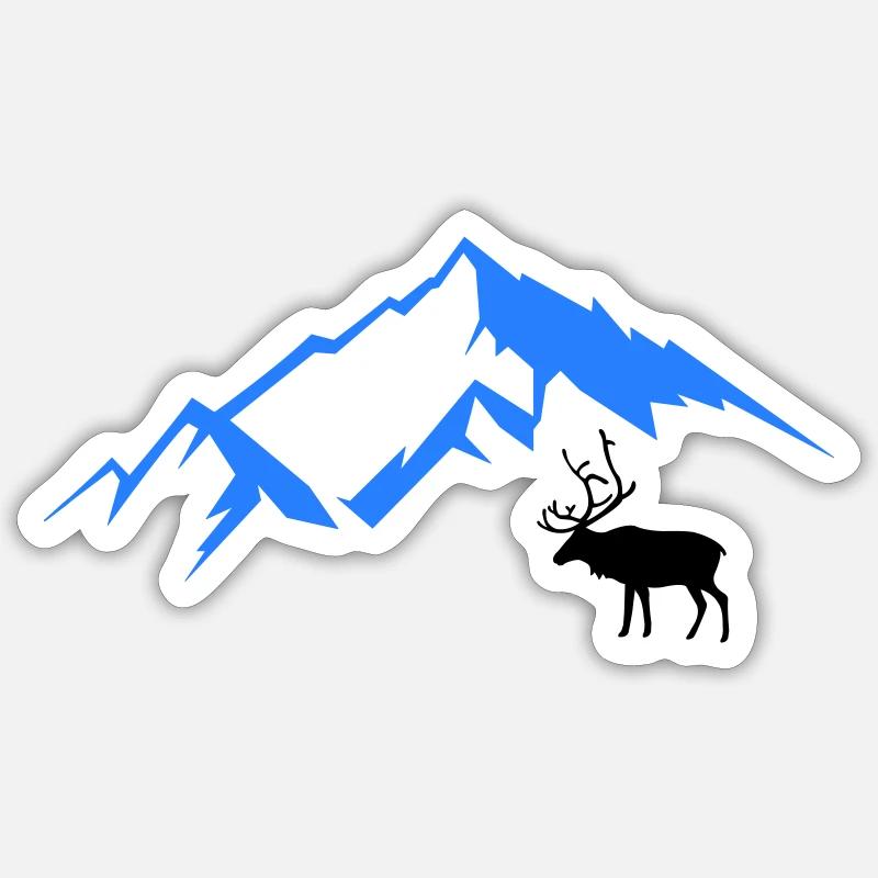 Berg Reh 02 - Sticker size S (10 x 10 cm) - white matte